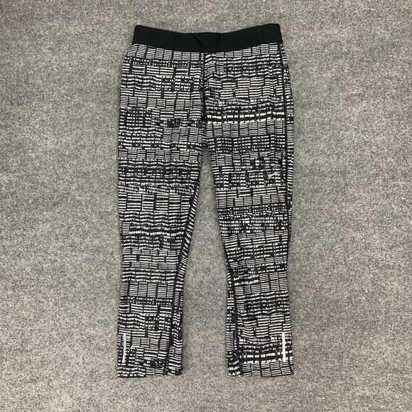 Nike Just Do It Legging Womens M Medium Black White Dri Fit Cropped Drawstring - Picture 2 of 12
